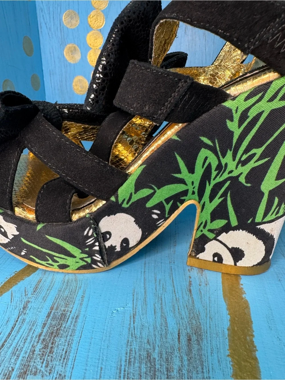 Irregular Choice Panda & Bamboo Print - size 7.5
